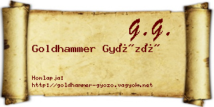 Goldhammer Győző névjegykártya