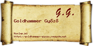 Goldhammer Győző névjegykártya
